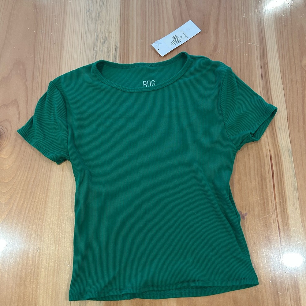 BDG Green Fitted Short Sleeve T-Shirt